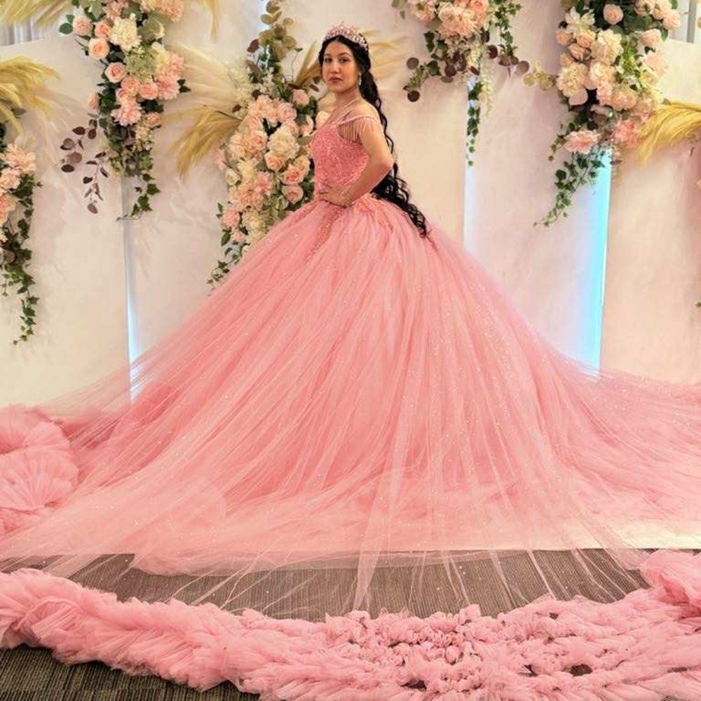Elegant Pink Ball Gown Dress